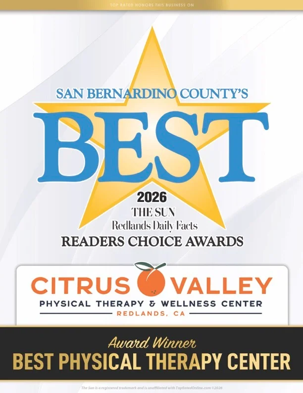 San Bernardino County's Best 2026 Readers Choice Awards: Citrus Valley Physical Therapy & Wellness Center, Award Winner, Best Physical Therapy Center